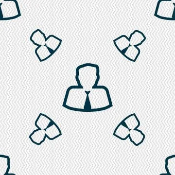 Avatar icon sign. Seamless pattern with geometric texture. Vector Stock Illustration