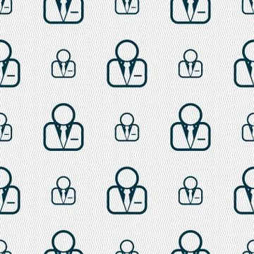 Avatar icon sign. Seamless pattern with geometric texture. Vector Stock Illustration