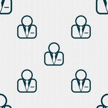Avatar icon sign. Seamless pattern with geometric texture. Vector Stock Illustration