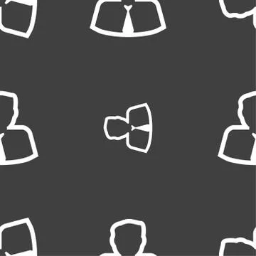 Avatar icon sign. Seamless pattern on a gray background. Vector Illustrazione stock