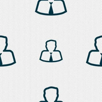 Avatar icon sign. Seamless pattern with geometric texture. Stock Illustration