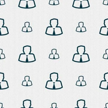 Avatar icon sign. Seamless pattern with geometric texture. Stock Illustration