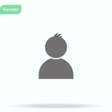 Avatar icon. Vector illustration style is flat iconic symbol, black color, tr Stock Illustration