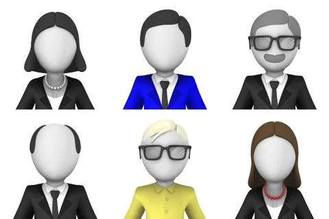 Avatar icons 3d Stock Illustration