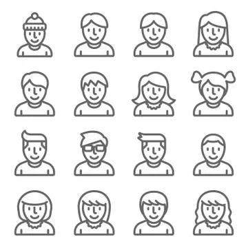 Avatar icons set vector illustration. Stock Illustration