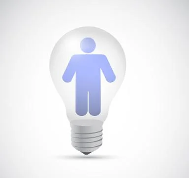 Avatar inside a light bulb illustration design Stock Illustration