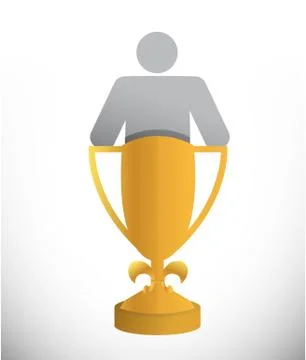 Avatar inside a trophy cup. illustration Stock Illustration