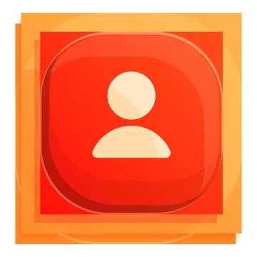 Avatar interface button icon, cartoon style Stock Illustration