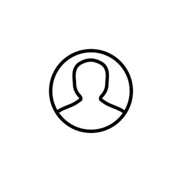 Avatar Line Flat Style Vector Icon. User Sign Icon. Human Avatar Black Icon Illustrazione stock