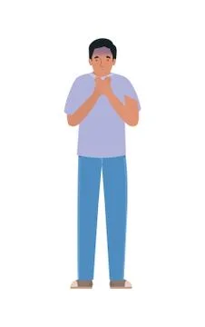 Avatar man feeling sick dizzy and with nauseous vector design Illustrazione stock