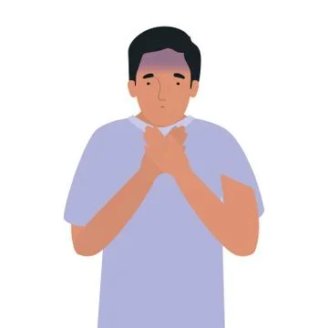 Avatar man feeling sick dizzy and with nauseous vector design Illustrazione stock