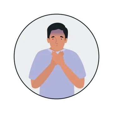 Avatar man feeling sick dizzy and with nauseous vector design Illustrazione stock