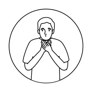 Avatar man feeling sick dizzy and with nauseous vector design Illustrazione stock