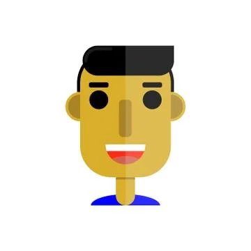 Avatar of a man in a flat style isolated on a white background Stock Illustration
