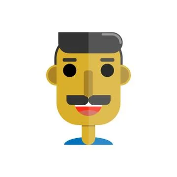 Avatar of a man in a flat style isolated on a white background Stock Illustration