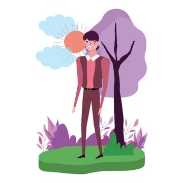 Avatar man in park vector design Ilustración de archivo