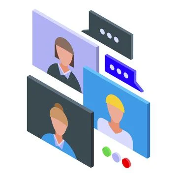 Avatar messaging icon isometric vector. Phone chat Stock Illustration