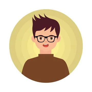 Avatar nerd man Stock Illustration