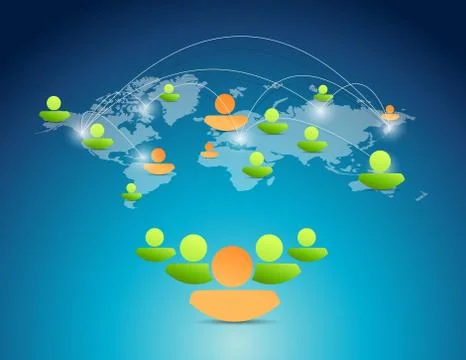 Avatar network connection social network. Stock Illustration