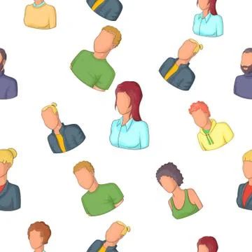 Avatar people pattern, cartoon style Stock Illustration