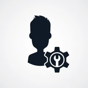 Avatar portrait cog setting icon theme 스톡 일러스트