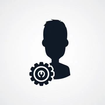 Avatar portrait cog setting icon theme 스톡 일러스트