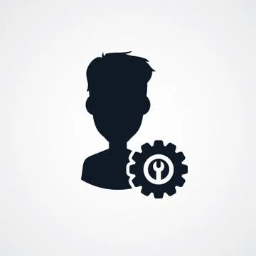 Avatar portrait cog setting icon theme 스톡 일러스트