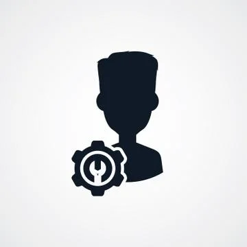 Avatar portrait cog setting icon theme 스톡 일러스트