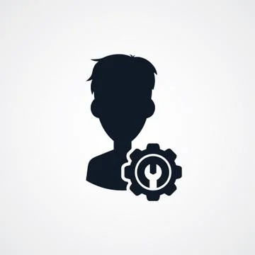 Avatar portrait cog setting icon theme 스톡 일러스트
