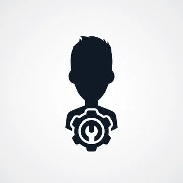 Avatar portrait cog setting icon theme 스톡 일러스트