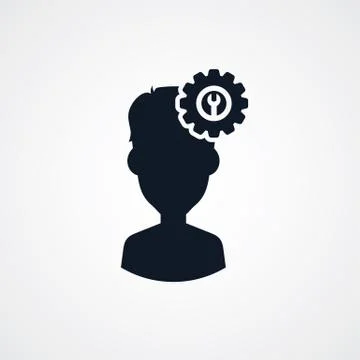 Avatar portrait cog setting icon theme 스톡 일러스트