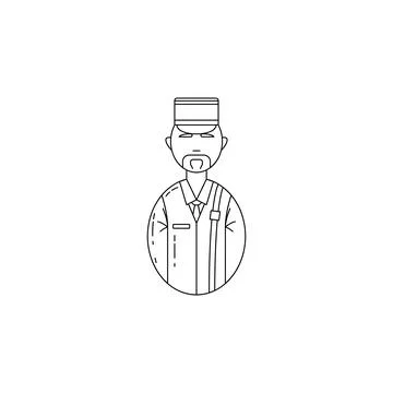 Avatar postman icon. Professions for mobile concept and web apps. Thin line icon Stock Illustration