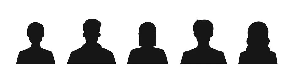 Avatar profile icon set including male and female. Vector Stock Illustration