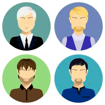 Avatar set of men for website 1 イラスト素材