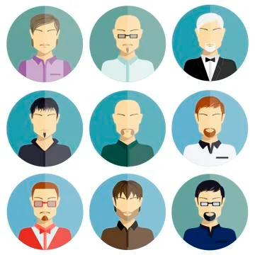 Avatar set of men for website 3 Illustrazione stock