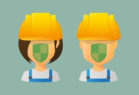 Avatar set with a shield Illustrazione stock