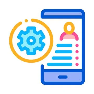Avatar Settings Icon Vector Outline Illustration Stock Illustration