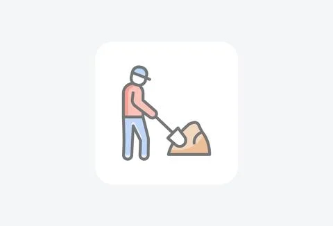Avatar, shovel fully editable vector fill icon Stock Illustration