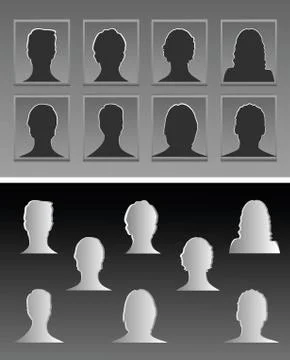 Avatar Siluettes vector Illustrazione stock