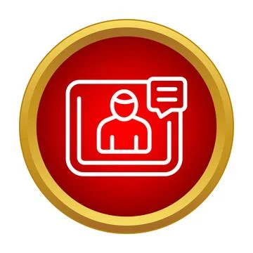 Avatar with speech bubble in video call interface Stockillustratie