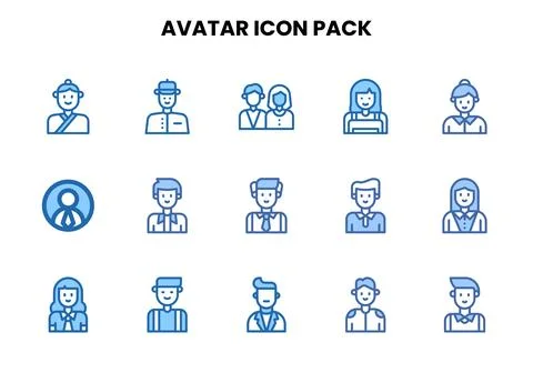 Avatar Two Colour Design Icons Pack イラスト素材
