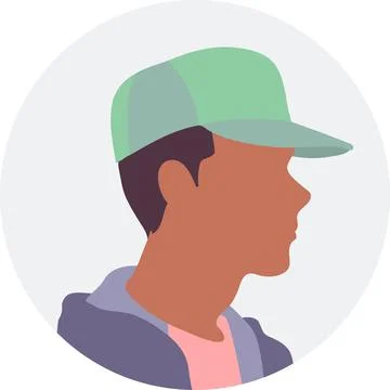 Avatar of a young man in a cap.Vector illustration in flat style. Stock Illustration