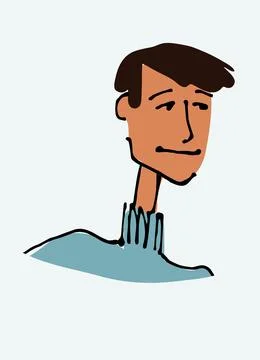 Avatar of a young man. Flat style, isolated vector element Stock Illustration