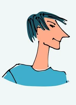 Avatar of a young man. Flat style, isolated vector element Stock Illustration