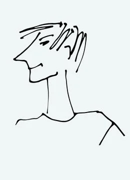 Avatar of a young man. Flat style, isolated vector element Stock Illustration