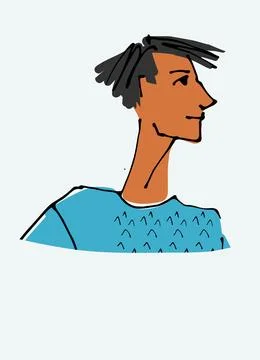 Avatar of a young man. Flat style, isolated vector element Stock Illustration