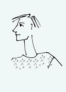 Avatar of a young man. Flat style, isolated vector element Stock Illustration