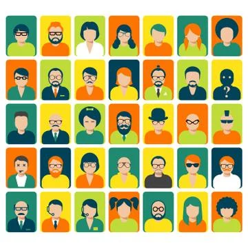 Avatars and user pics for website or social service Stock Illustration