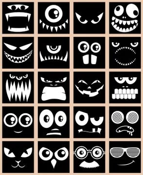 Avatars – Black Illustrazione stock