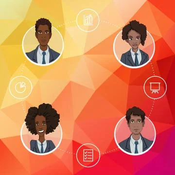 Avatars of office managers Stock Illustration